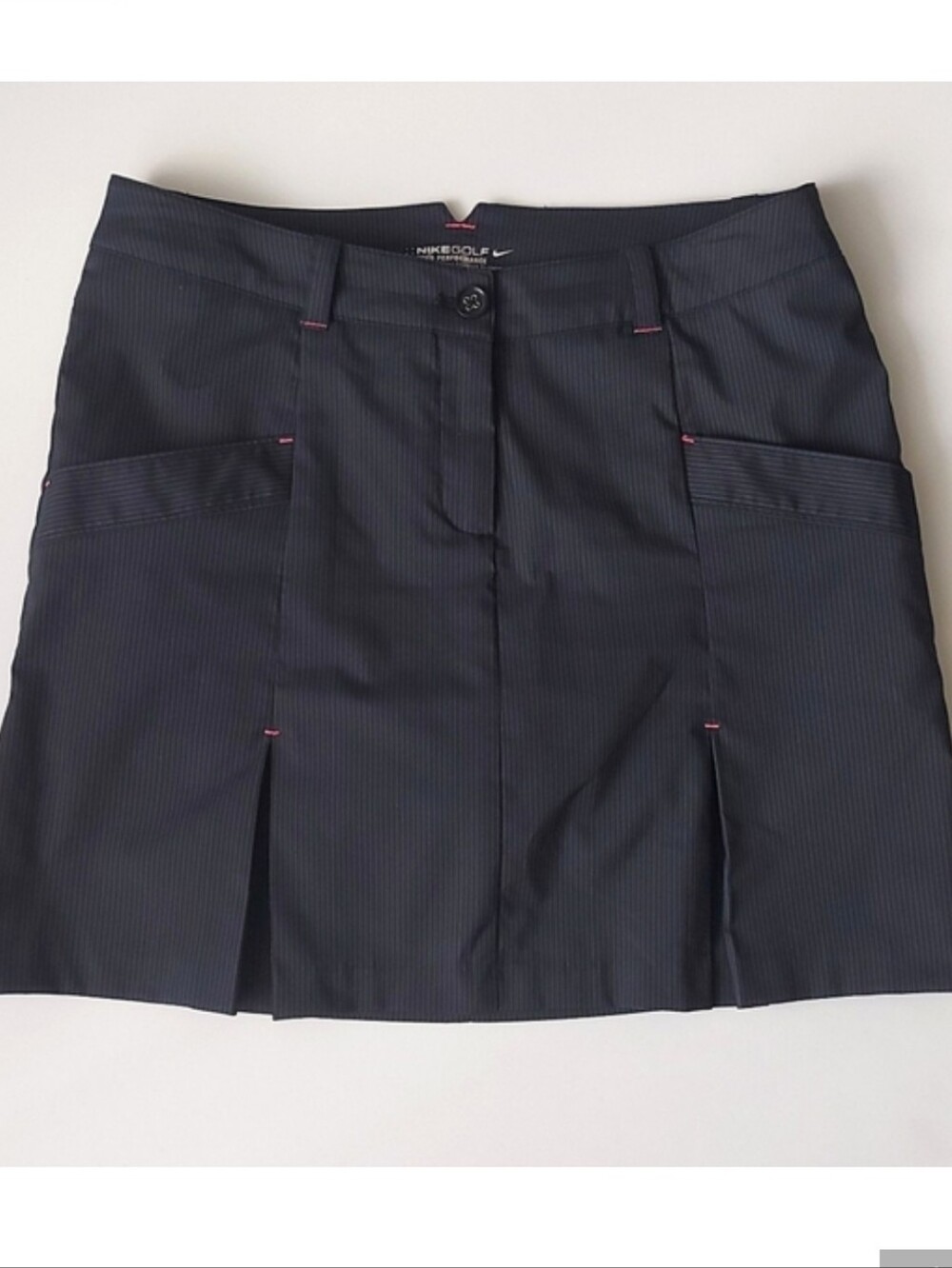 Nike Tour Black Pinstripe Skort with Pink Stitch Accents Women's Size 6
